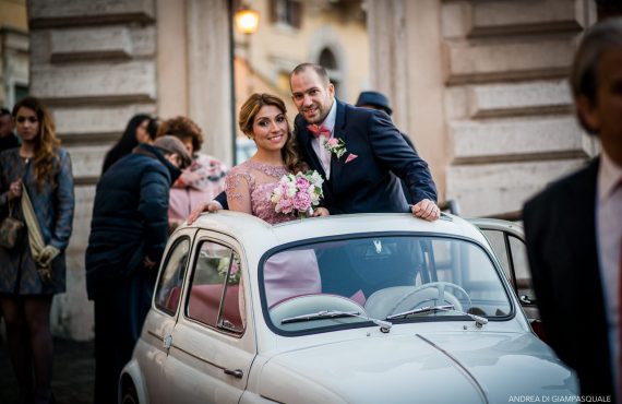 Fiat 500 vintage wedding Rome